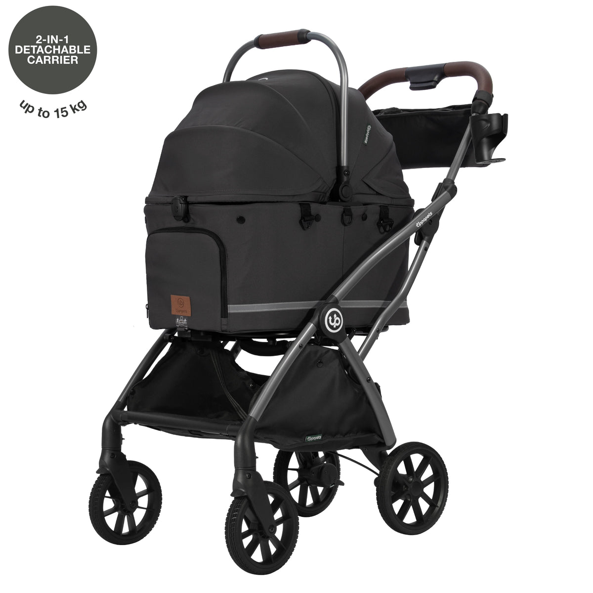 Flander 2-in-1 Pet Stroller - Charcoal