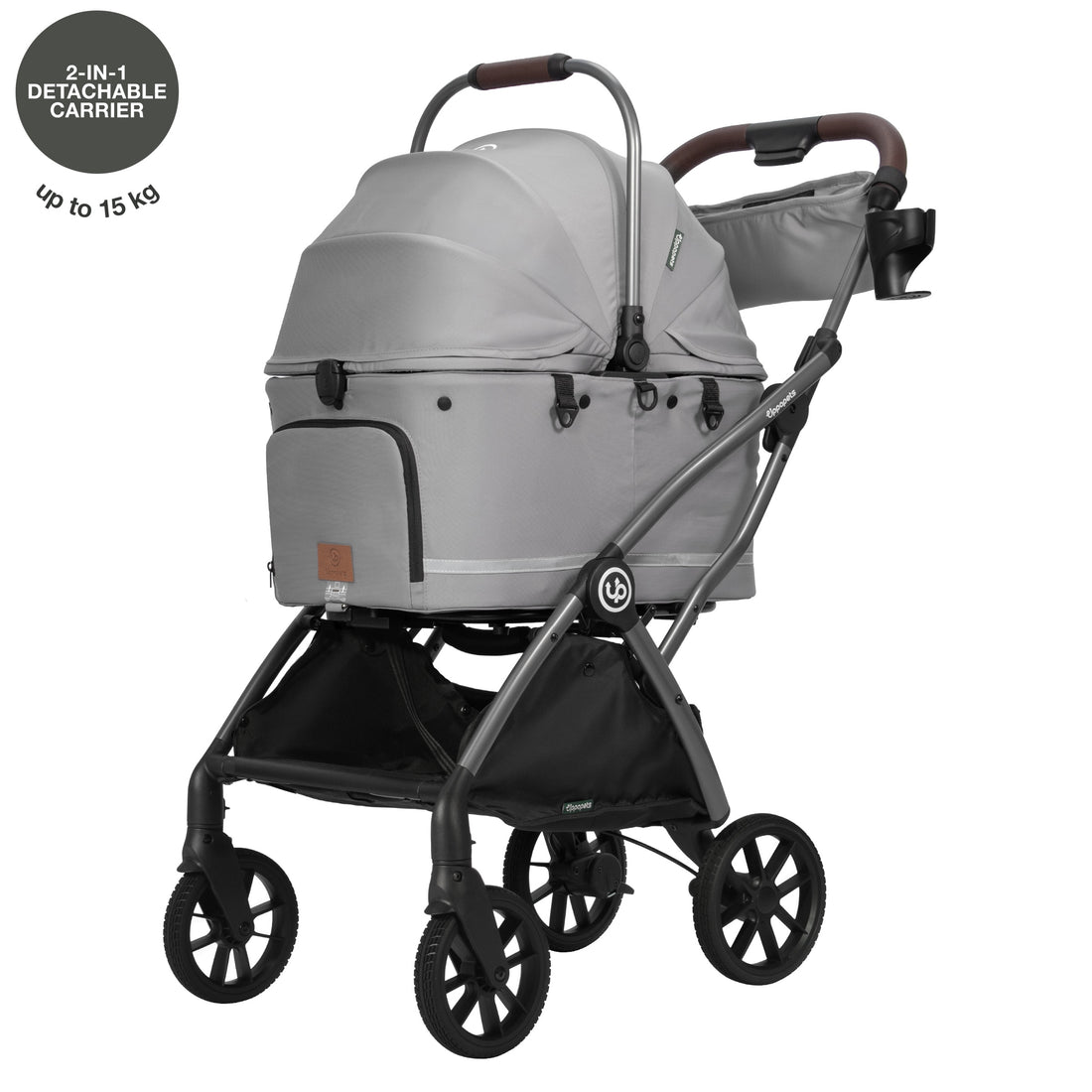 Flander 2-in-1 Pet Stroller - Warm Gray